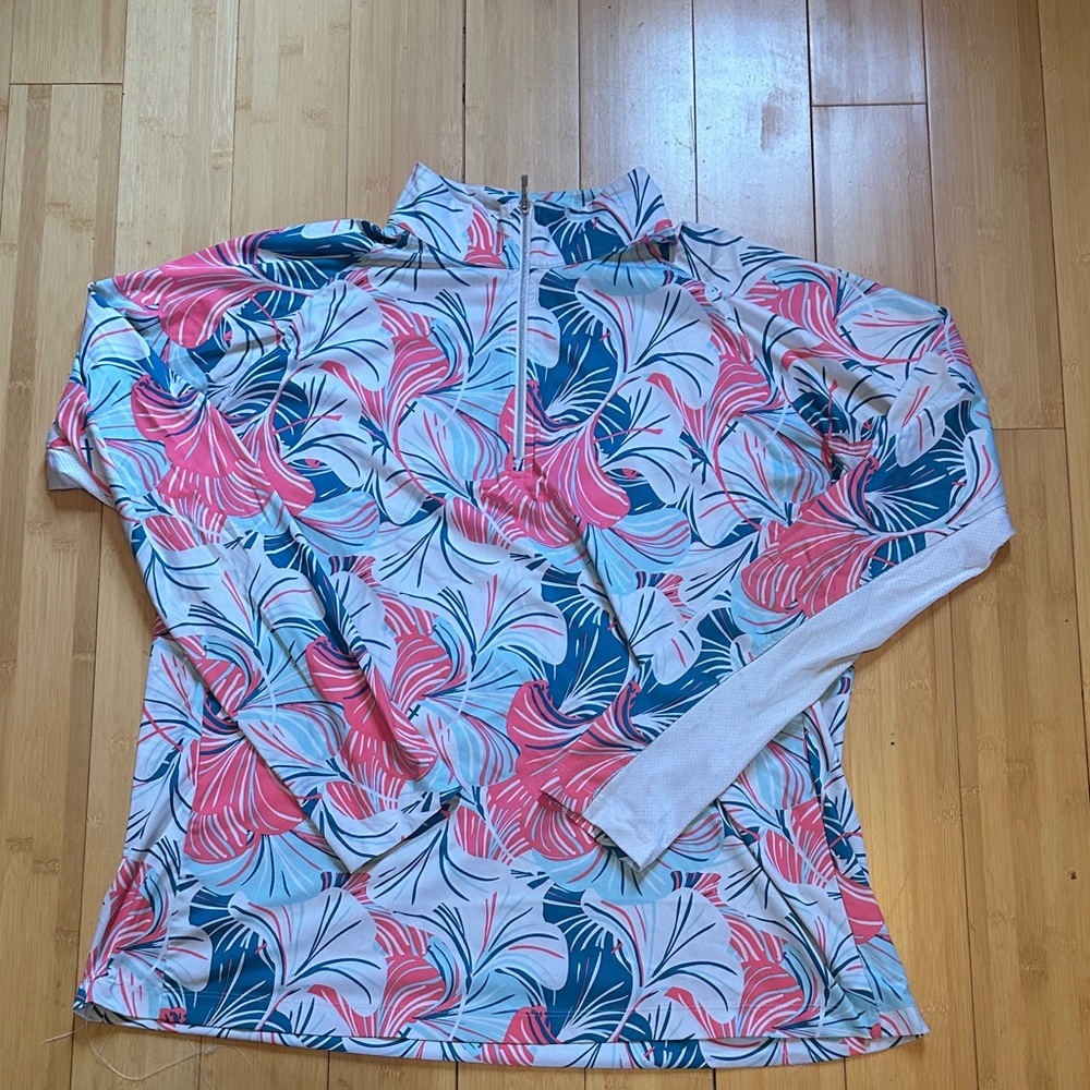 Lady Hagen Tropical Print Long Sleeve Shirt